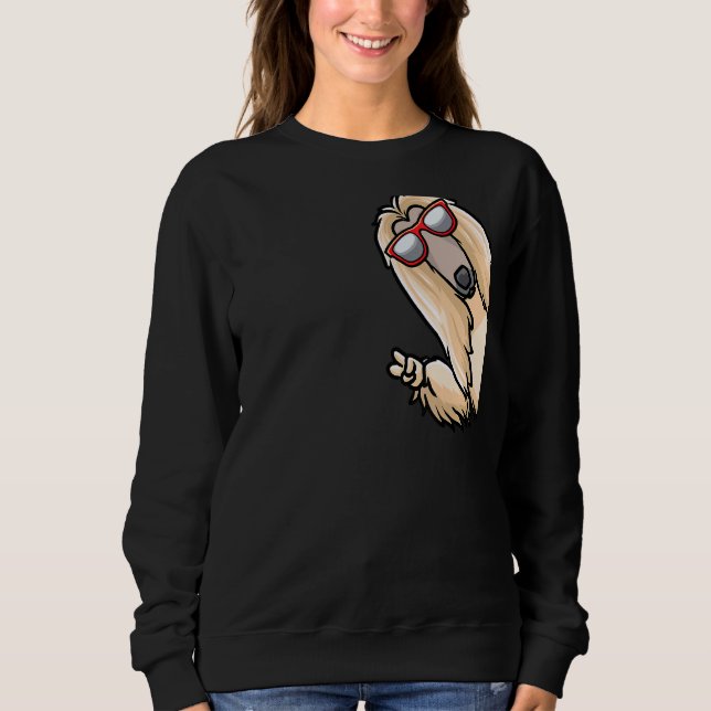 Afghan Hound From Side With Sunglasses Sweatshirt (Front)