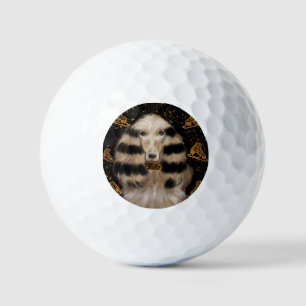AFGHAN HOUND GOLD  GOLF BALLS