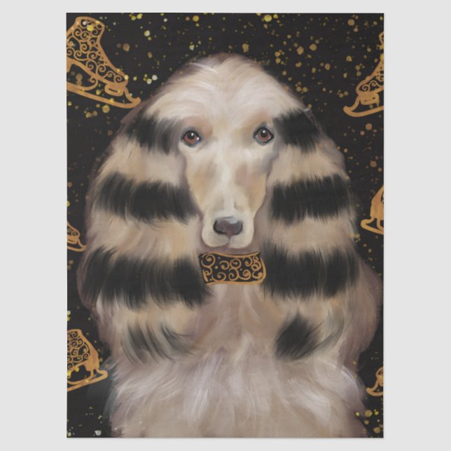 AFGHAN HOUND GOLD  TISSUE PAPER (Front)