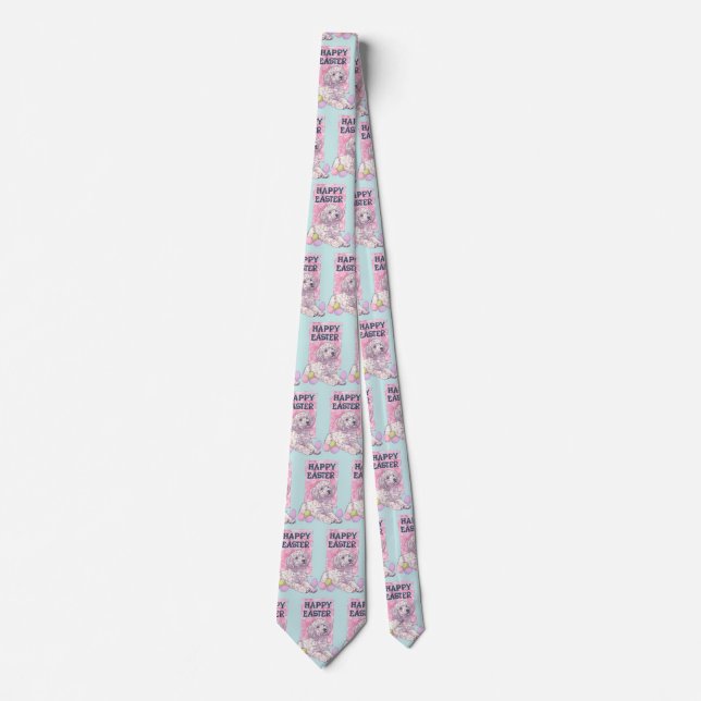 Afghan Hound Happy Easter Tie (Front)