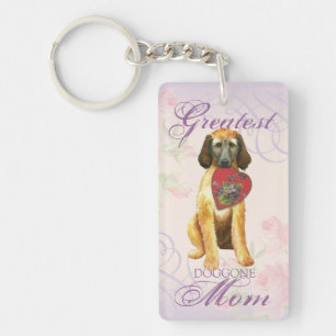 Afghan Hound Heart Mum Key Ring