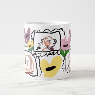 Afghan Hound hearts Large Coffee Mug