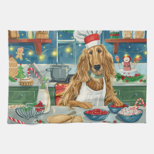 Afghan Hound Holiday Baking: Festive Christmas Tea Towel