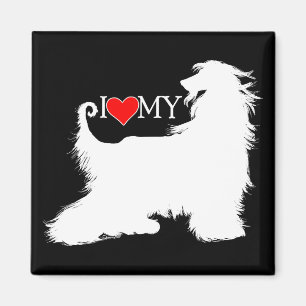 Afghan Hound I Love (heart) my Magnet
