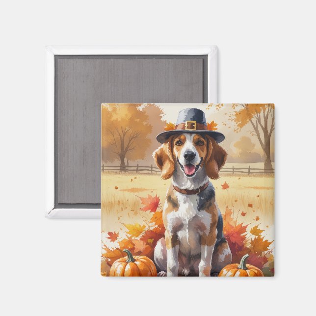 Afghan Hound in Autumn Leaves Thanksgiving Art Magnet (Front/Back)