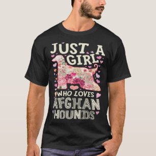 Afghan Hound Just A Girl Who Loves Dog Flower Wome T-Shirt