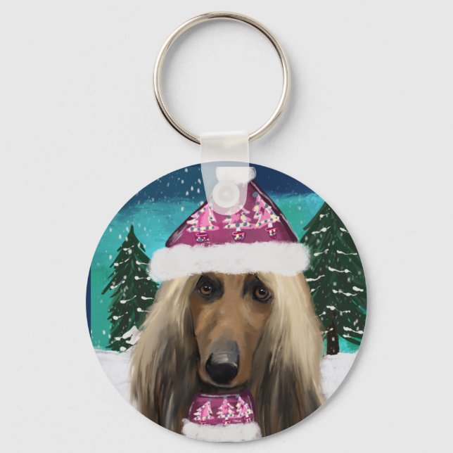 Afghan Hound         Key Ring (Front)