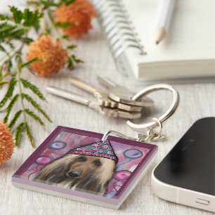 Afghan Hound Key Ring