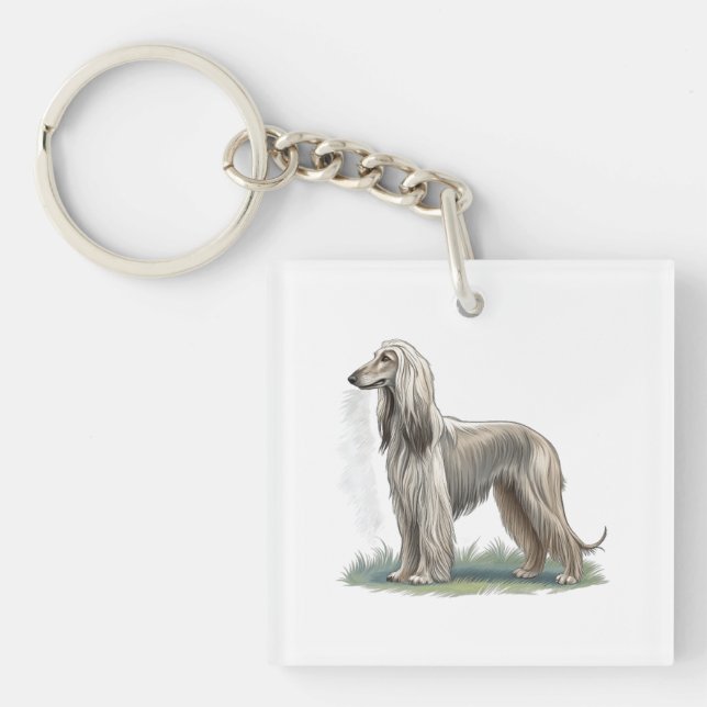 Afghan Hound Key Ring (Front)