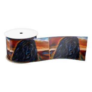 Afghan Hound Kokopelli Art Painting    Satin Ribbon