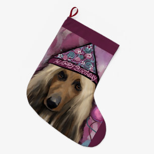 Afghan Hound Large Christmas Stocking