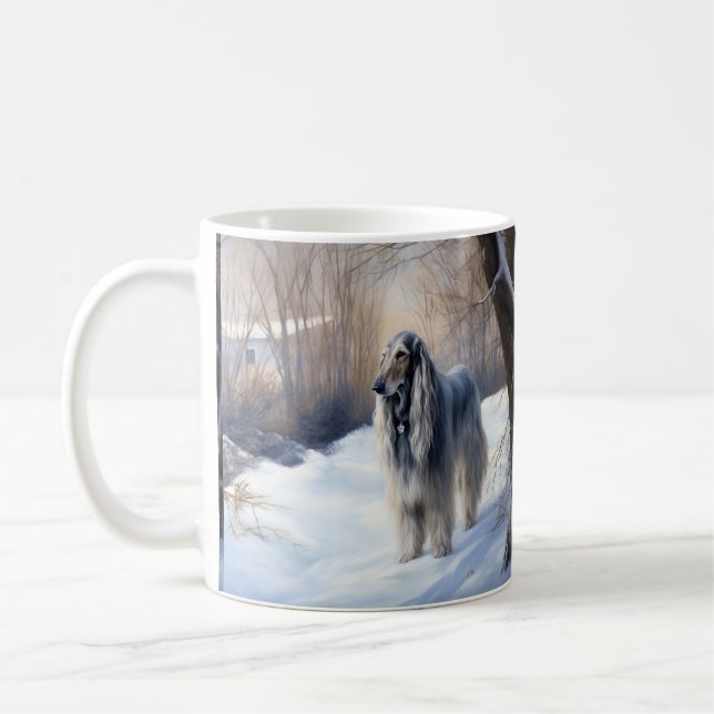 Afghan Hound Let It Snow Christmas  Coffee Mug (Left)