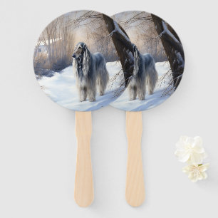 Afghan Hound Let It Snow Christmas Hand Fan