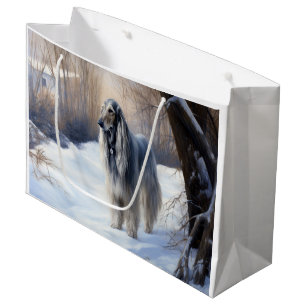 Afghan Hound Let It Snow Christmas Large Gift Bag