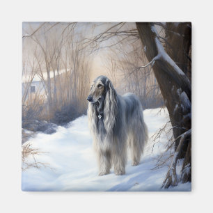 Afghan Hound Let It Snow Christmas Magnet