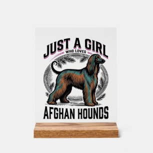 Afghan Hound Lover Vintage Dog Mum Shirt Design_1 Acrylic Sign