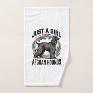 Afghan Hound Lover Vintage Dog Mum Shirt Design_1 Hand Towel