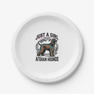 Afghan Hound Lover Vintage Dog Mum Shirt Design_1 Paper Plate