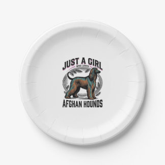 Afghan Hound Lover Vintage Dog Mum Shirt Design_1 Paper Plate