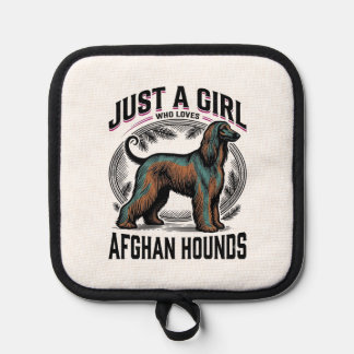Afghan Hound Lover Vintage Dog Mum Shirt Design_1 Pot Holder