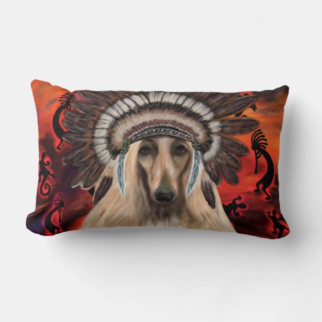 Afghan Hound Lumbar Cushion (Front)