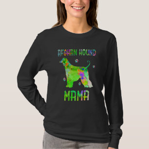 Afghan Hound Mama Colourful Dog Mum T-Shirt