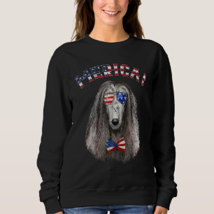 Afghan Hound Merica American Flag Dog July 4th U Sweatshirt