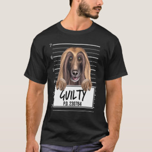 Afghan Hound Mugshot Guilty Dog T-Shirt