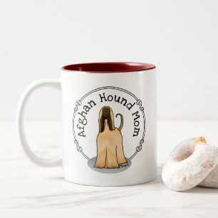 Afghan Hound Mum Afghan Mum (fawn) Cute Dog Mum Two-Tone Coffee Mug