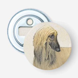 Afghan Hound Painting - Cute Original Dog Art Bottle Opener