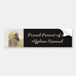 Afghan Hound Painting - Cute Original Dog Art Bumper Sticker