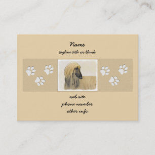 Afghan Hound Painting - Cute Original Dog Art Business Card