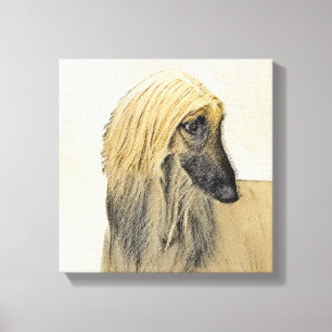 Afghan Hound Painting - Cute Original Dog Art Canvas Print