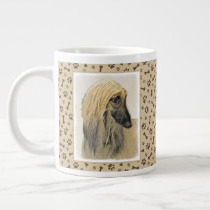 Afghan Hound Painting - Cute Original Dog Art Large Coffee Mug