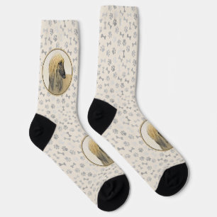 Afghan Hound Painting - Cute Original Dog Art Socks