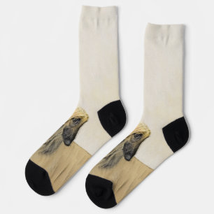 Afghan Hound Painting - Cute Original Dog Art Socks