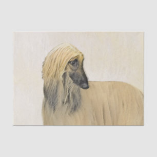 Afghan Hound Painting - Cute Original Dog Art Tissue Paper