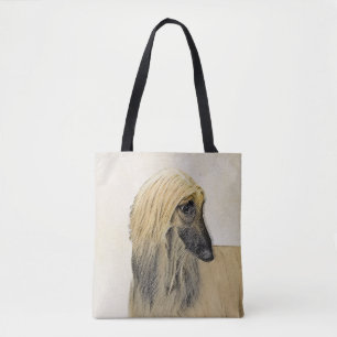 Afghan Hound Painting - Cute Original Dog Art Tote Bag