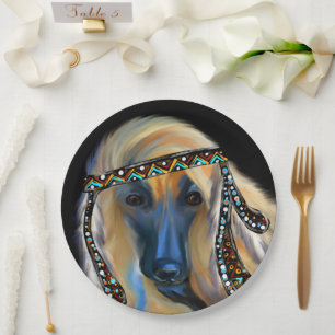 Afghan Hound Paper Plate
