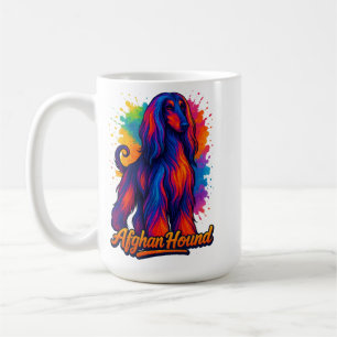 Afghan Hound Pop Art – Vibrant Colourful Dog Coffee Mug