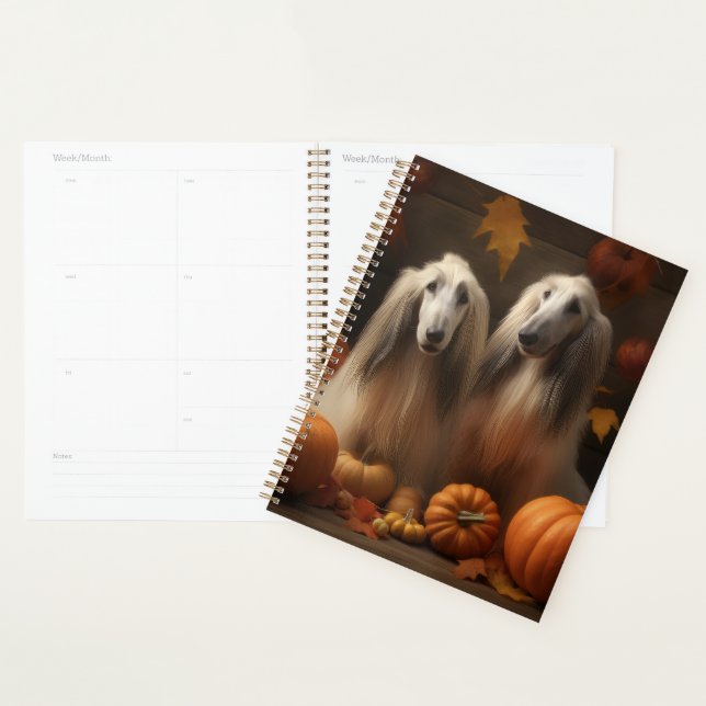 afghan hound Puppy Autumn Delight Pumpkin Planner (Display)