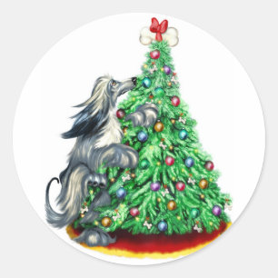 Afghan Hound Reach Goals Blue Classic Round Sticker