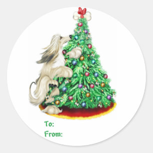 Afghan Hound Reach Goals Cream Gift Tags