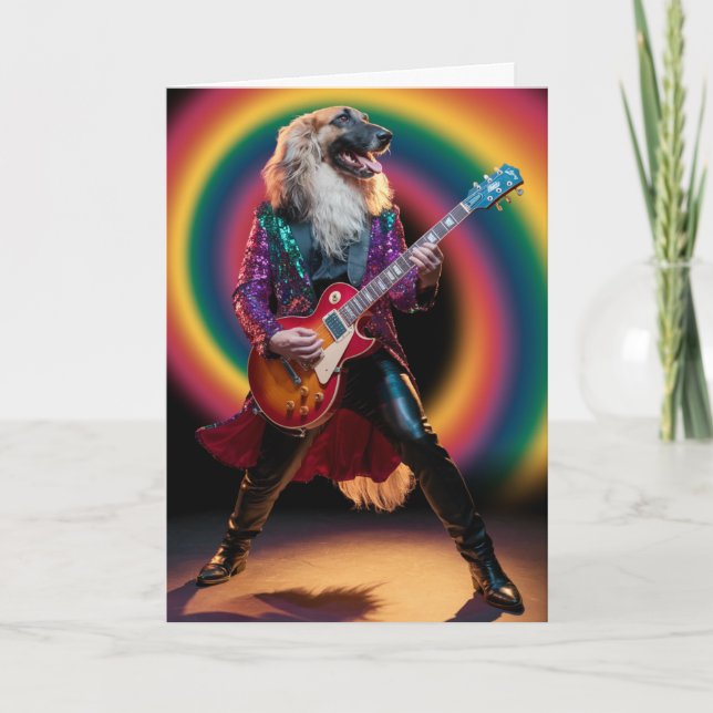 Afghan Hound Rock Star Card (Front)