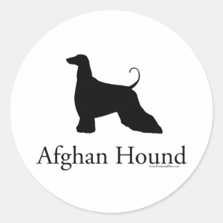 Afghan Hound Silhouette Classic Round Sticker