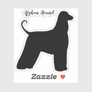 Afghan Hound Silhouette Dog Breed Vinyl Sticker