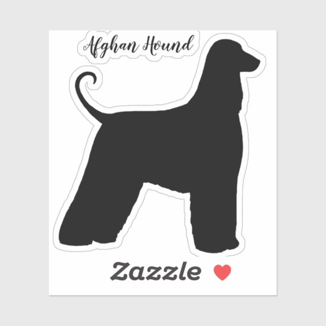 Afghan Hound Silhouette Dog Breed Vinyl Sticker (Sheet)