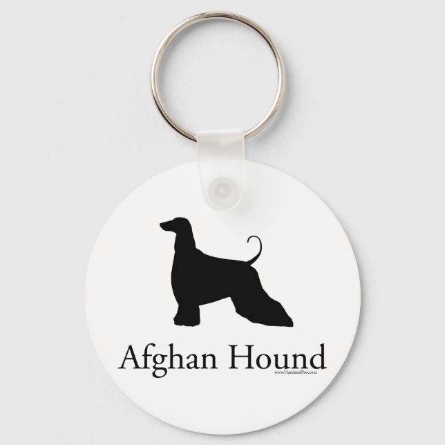 Afghan Hound Silhouette Key Ring (Front)