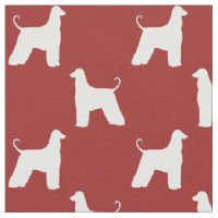 Afghan Hound Silhouettes Red and White Patterned