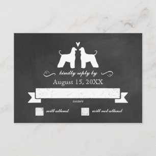 Afghan Hound Silhouettes Wedding RSVP Response